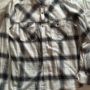 INC International Concepts Black and White Casual Button Down Shirt